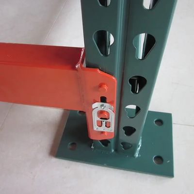 American Teardrop Pallet Rack Beams Green And Orange Heavy Duty Warehouse Racking