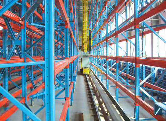 تخزين OEM نظام مستودع آلي بالكامل ASRS الأصفر الأزرق اللون