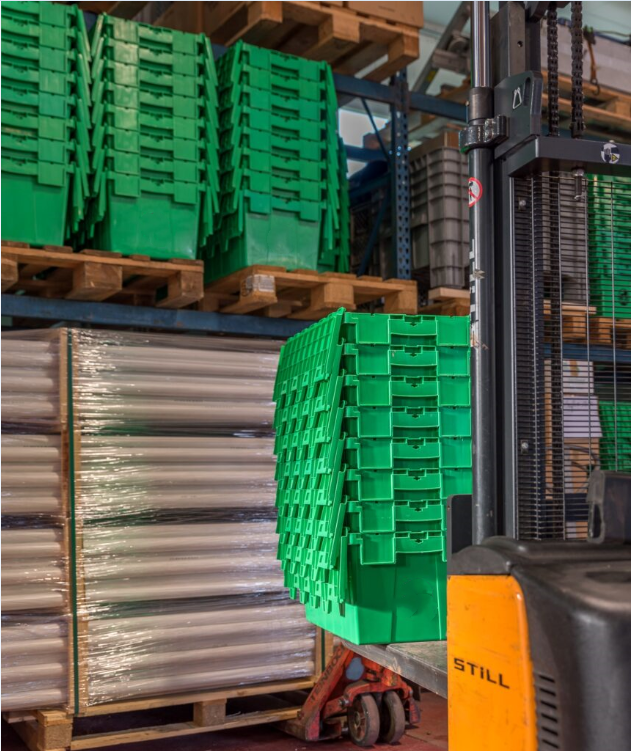 أوعية التخزين المرفقة الغطاء البلاستيكي التراكمية غير قابلة للتحريك للتعبئة اللوجستية 4